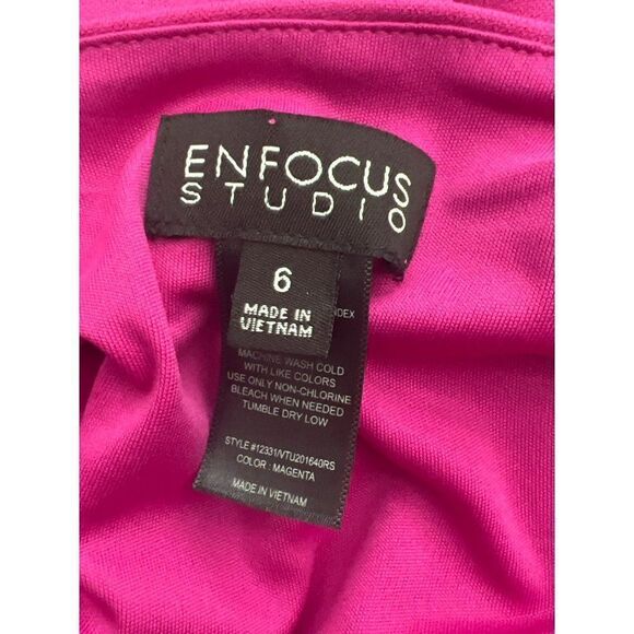 Enfocus Studio Pink Side Ruffle Dress Size 6 - Picture 6 of 7